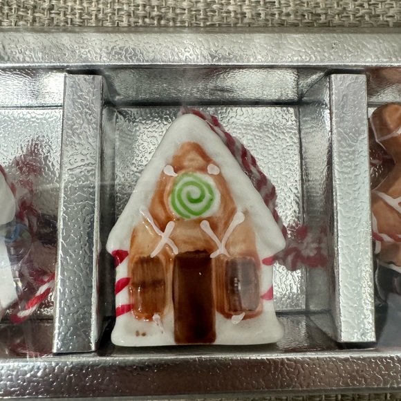 Peppermint Square Porcelain Ornaments - Picture 3 of 4